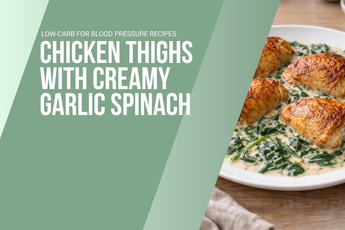 Low-carb for blood pressure chicken thighs with creamy garlic spinach
